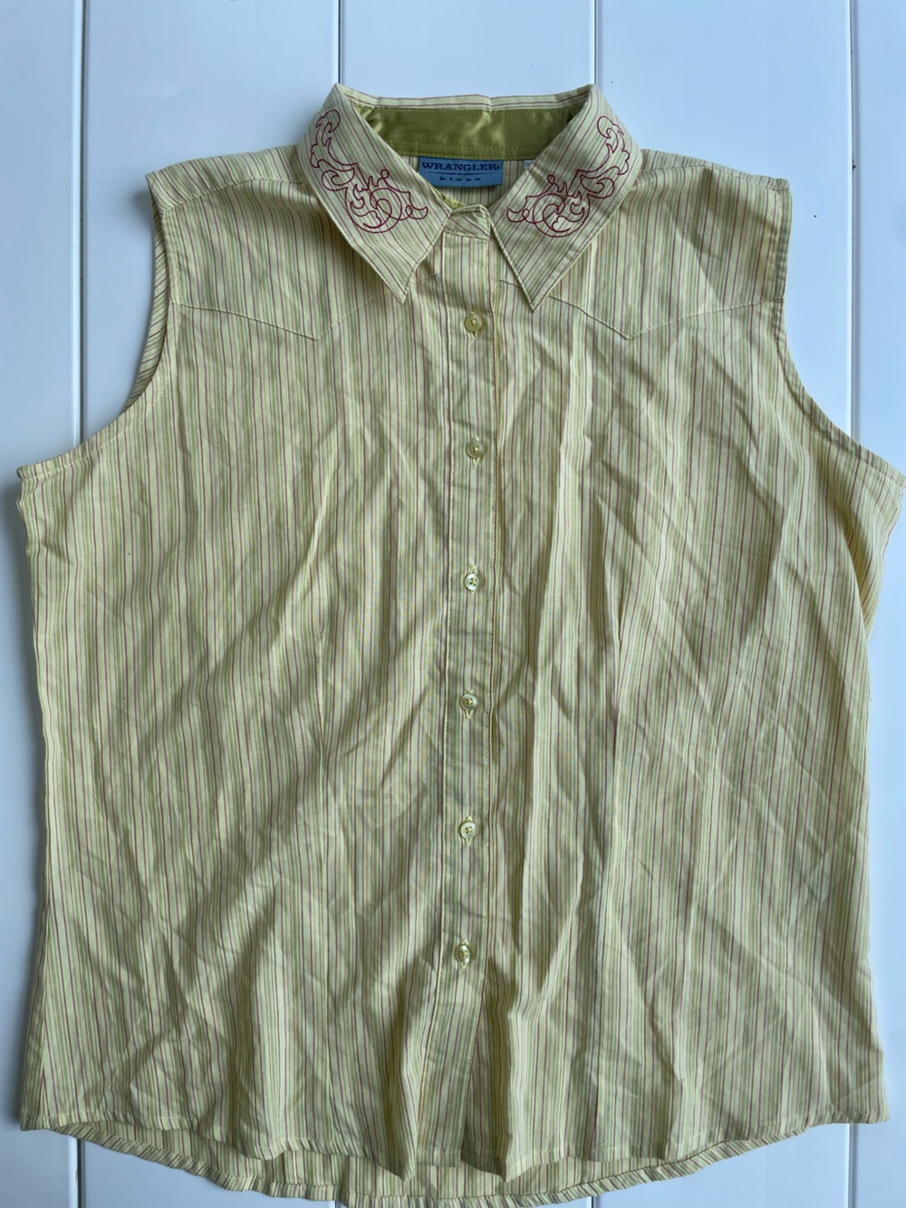 Vintage Wrangler Blues Western Button Down Blouse, Size M